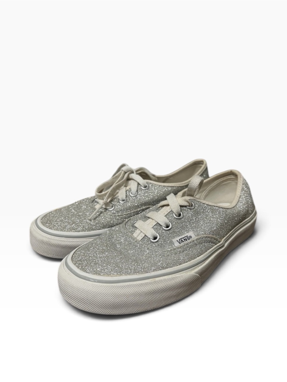 Vans Off the Wall Silver Glitter Sneakers Women's size 9.5